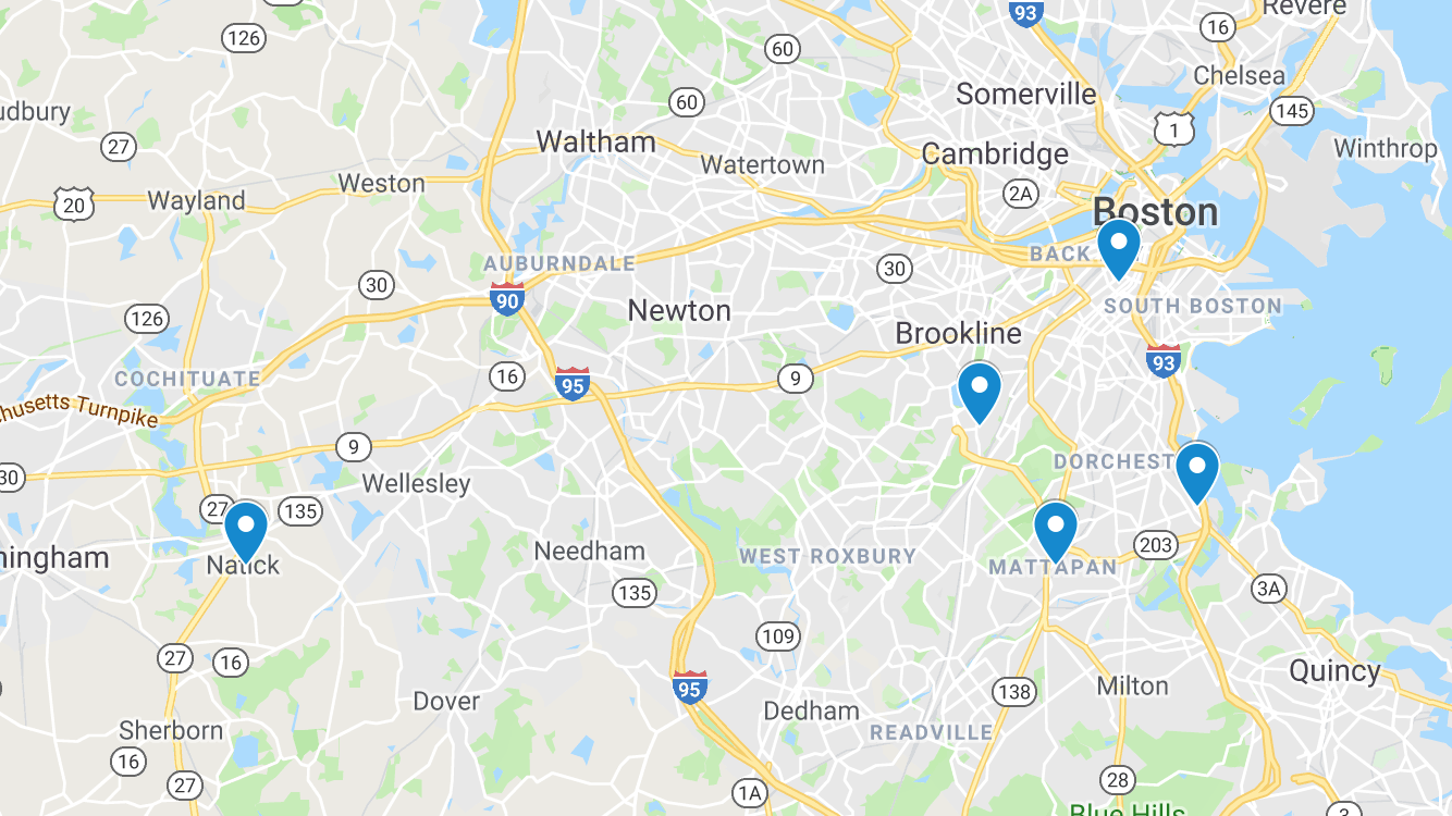 Map of the 5 site highlighted in this archive