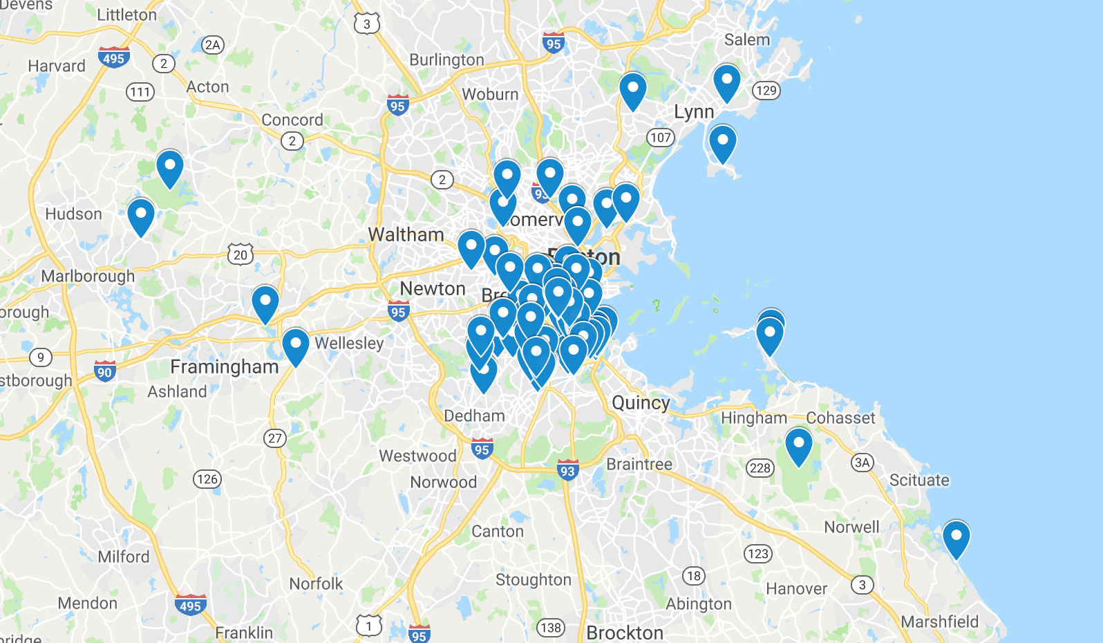 Other sites with Native American names in the Boston area